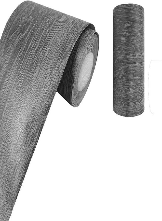 MUNIKESH CREATION Textured PVC Vinyl Wood Border Wallpaper - Peel & Stick Wooden Contact Paper for Countertops, Walls, Furniture - Waterproof Self-Adhesive Decorative Sticker (Grey, 4x300 Inch) - Image 1